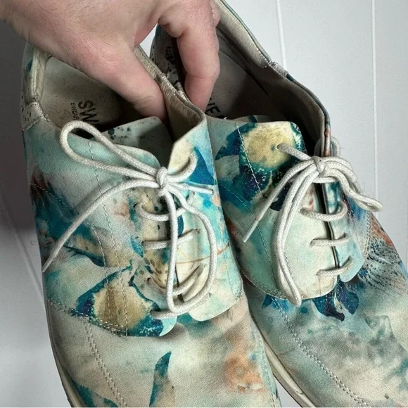 Swear London Watercolor Floral Brogue Casual Shoes - Picture 12 of 12